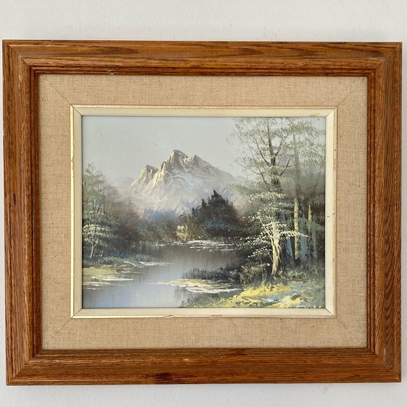 Vintage Other - Rare Almon Baldwin(?) Signed Oil Painting Landscape Mountain Lake Nature